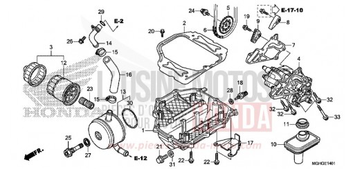 POMPE A HUILE (VFR1200XD/XDA/XDL/XDS) VFR1200XDG de 2016